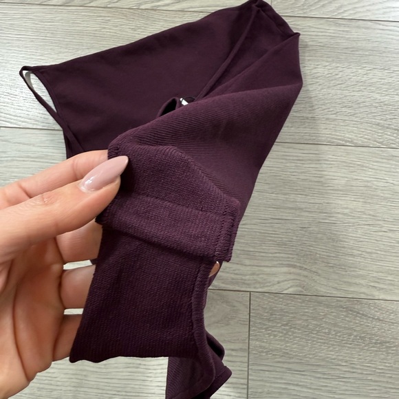 Zara Knit Plum Burgundy One Shoulder Body Suit - Picture 8 of 13